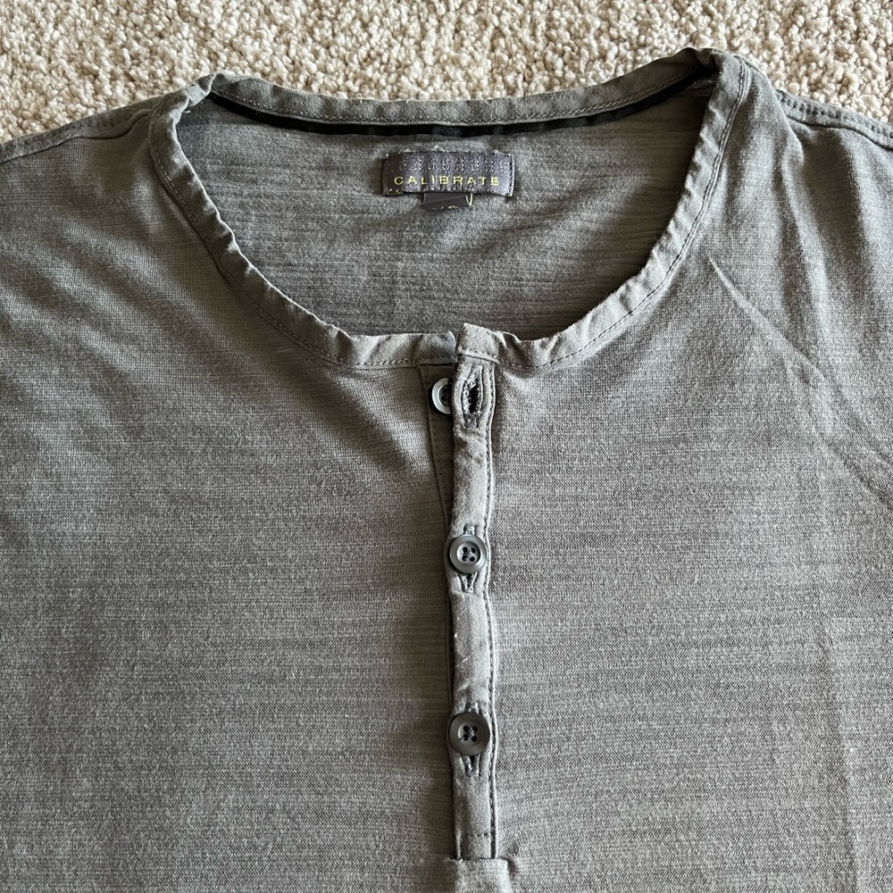 Calibrate Gray Short Sleeve Henley